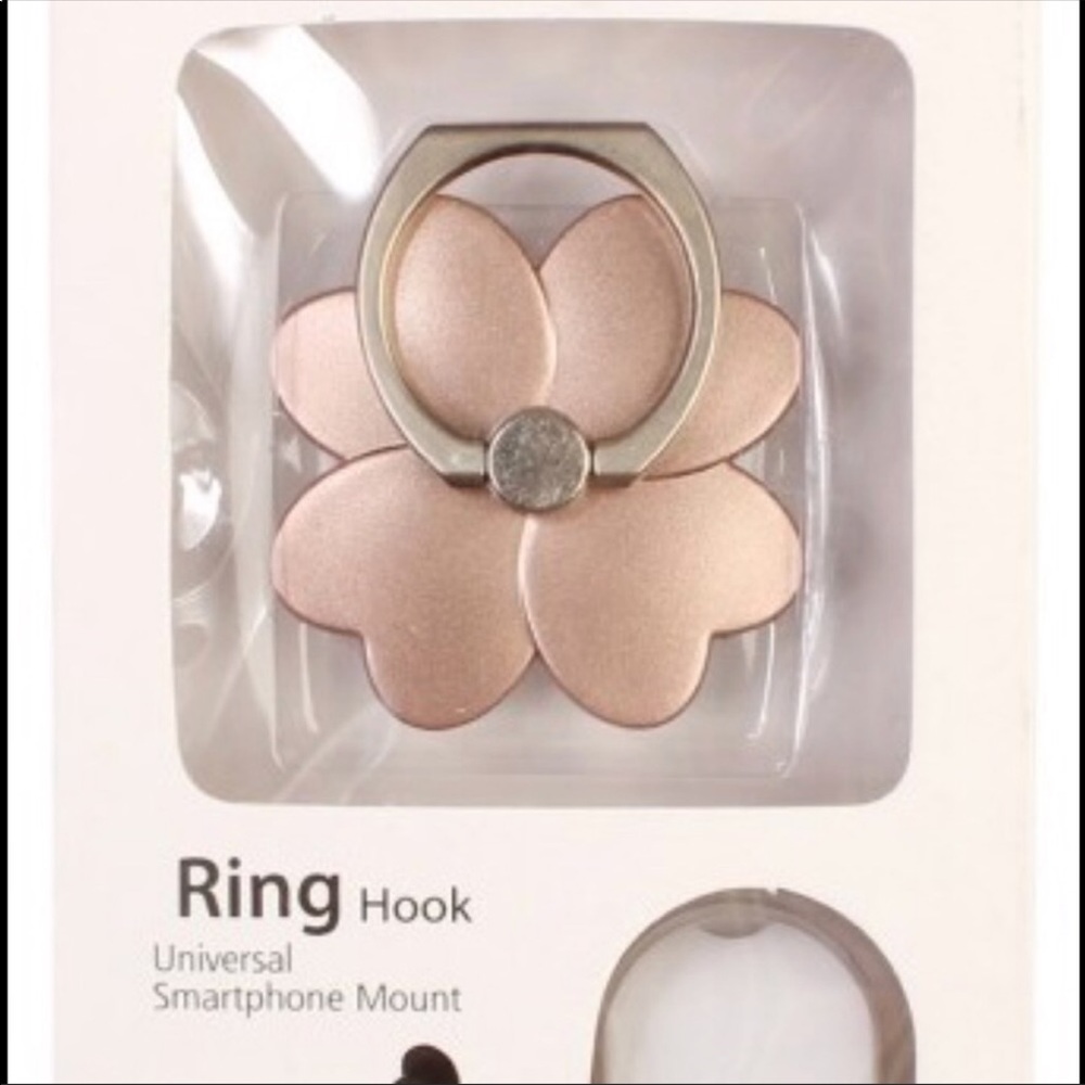 New Rose Gold Flower Cell Phone Hook Mount Stand